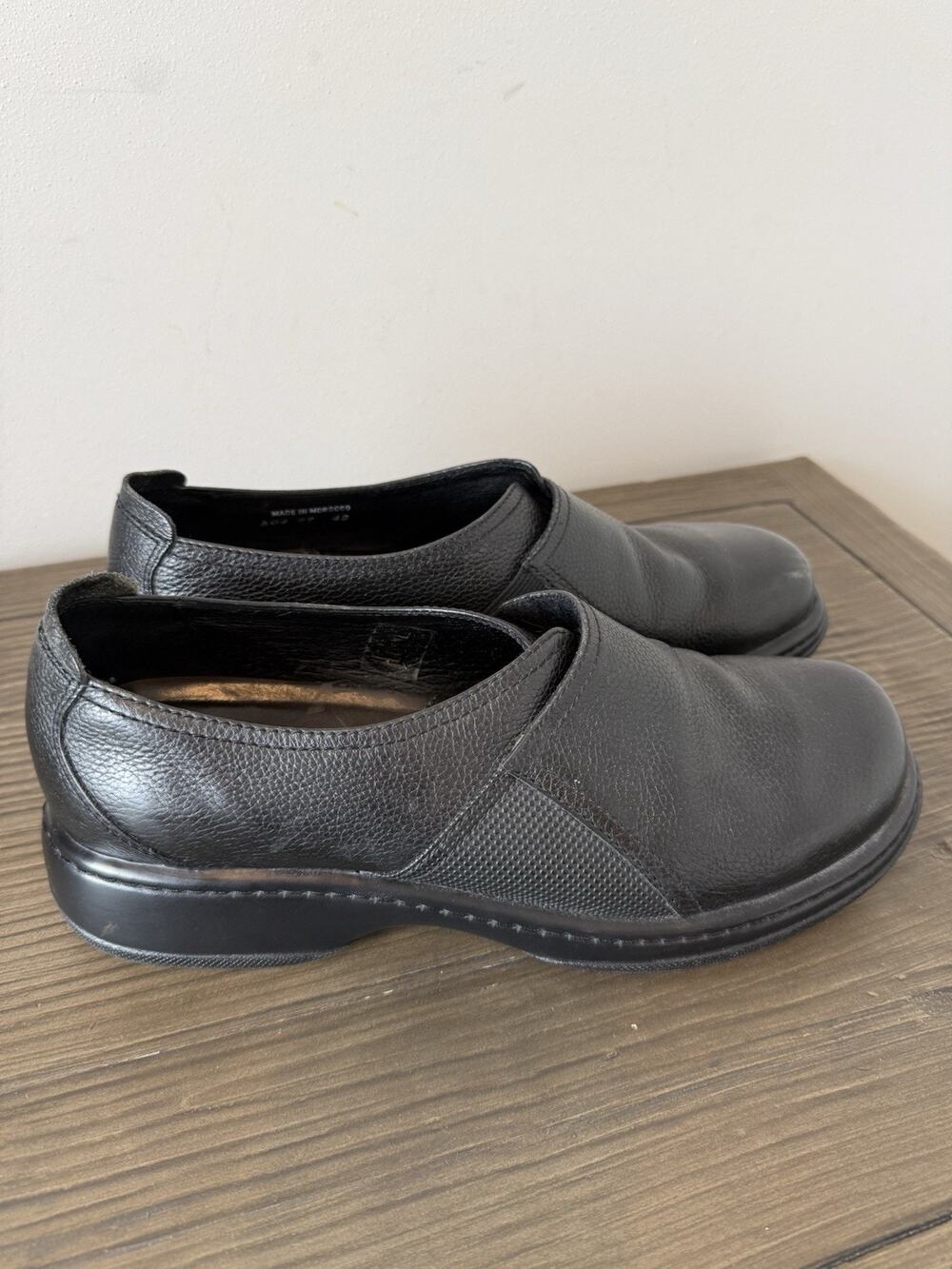 Dansko Black Leather Pebbled Slip On Comfort Clog Shoes Womens 42 US 11.5 12